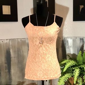 Pink Lace Tank Top Size M (B3)